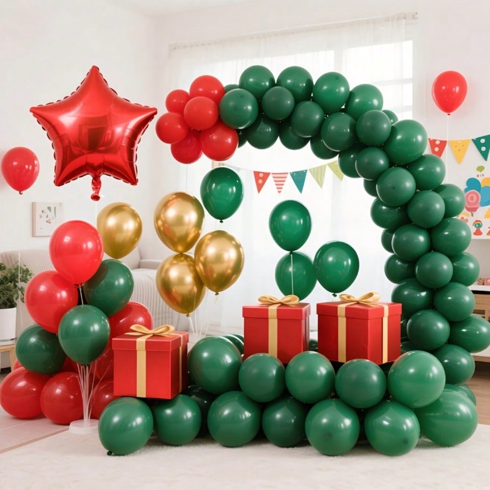 Lighting Decor Photos - 134Pcs Perlengkapan Dekorasi Balon Natal, Balon