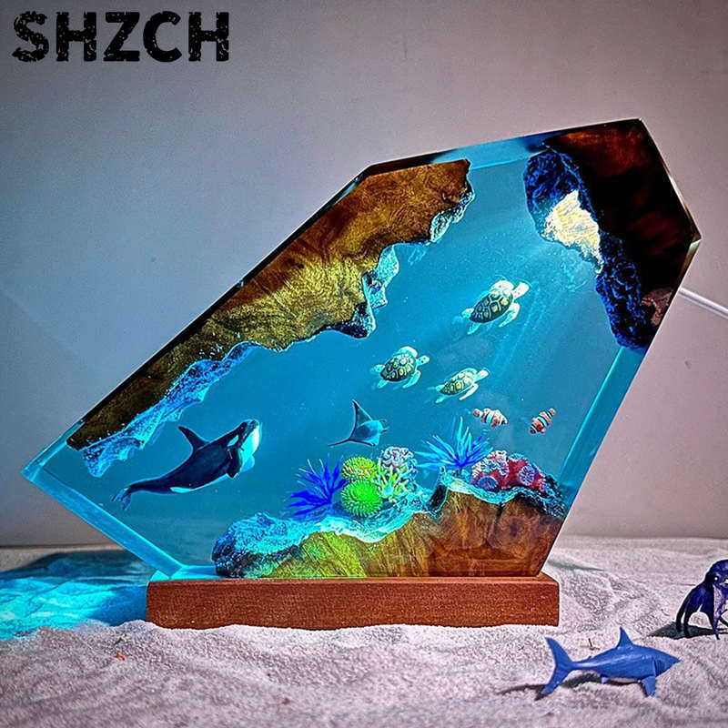 Lighting World Decor - Lampu Patung Resin Dunia Laut Miniatur