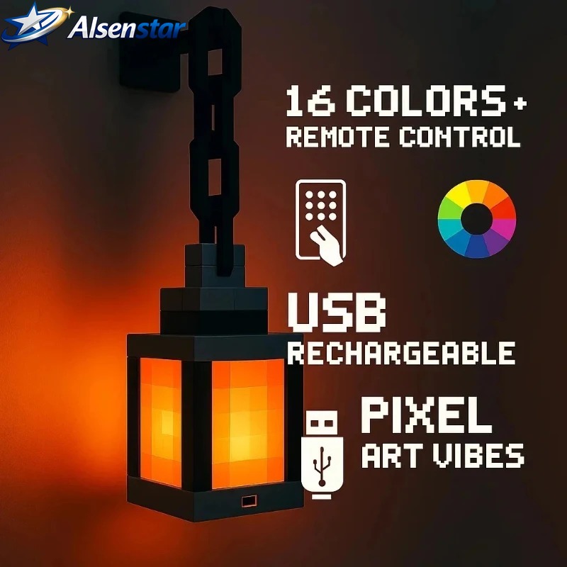 Lighting World Decor - Lampu Gantung Gaya Pixel Lampu Malam