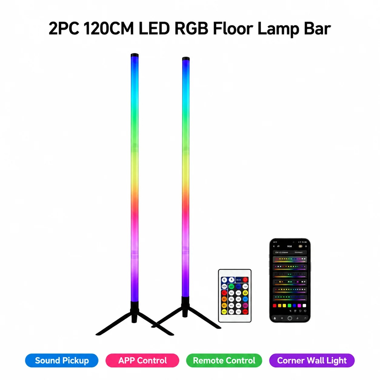 Room Lighting Bedroom Decor - 2 Paket Lampu Lantai Sudut LED