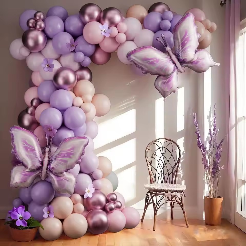 Orange Lighting Decor - Kit Dekorasi Balon Garland Arch Kupu-kupu