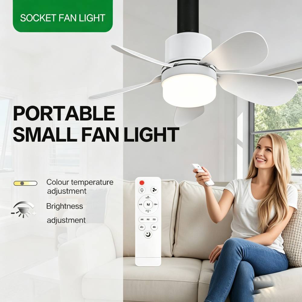 Lighting Decor For Home - Lampu Kipas Soket dengan Remote, Kipas