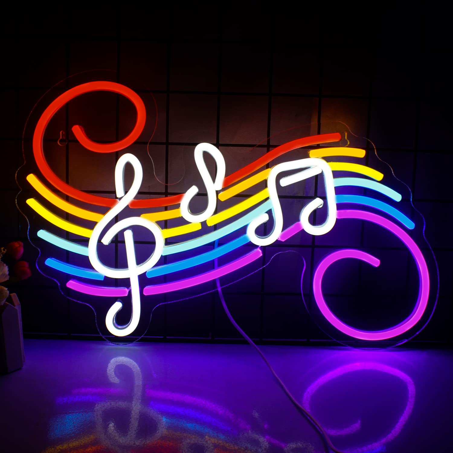 Lighting Decoration Wedding - Lampu Neon Tanda Not Musik, Dapat
