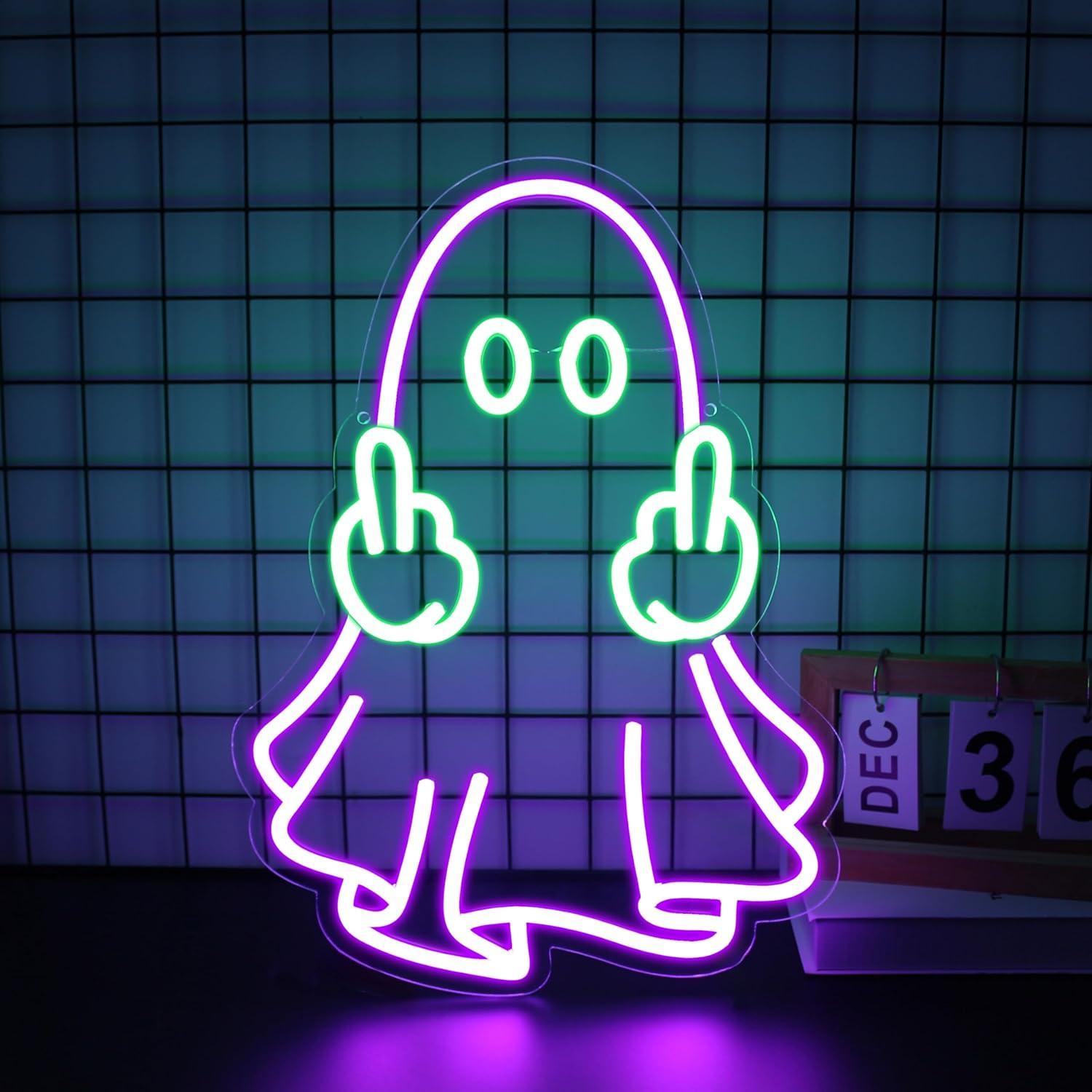 Room Lighting Bedroom Decor - Lampu Neon LED USB Ghost Sign,
