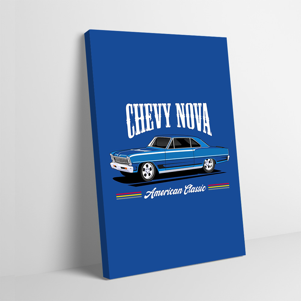 Nova Decor & Lighting Julestjerne - Poster Cetak Mobil Klasik Chevy Nova