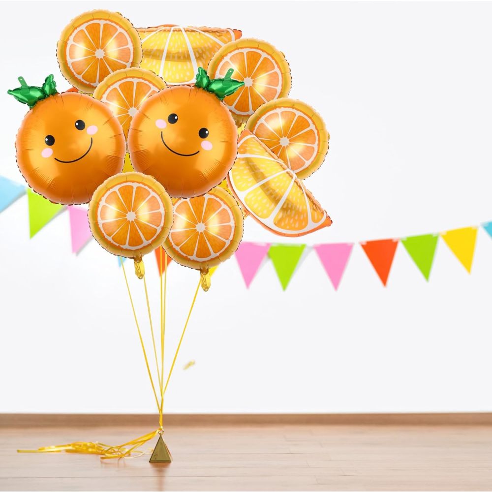 Orange Lighting Decor - 10 Buah Balon Buah Irisan Jeruk