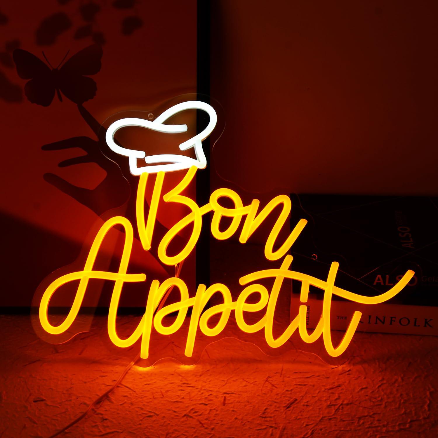 Lighting Decor For Home - Topi Koki Bon Appetit Lampu Neon