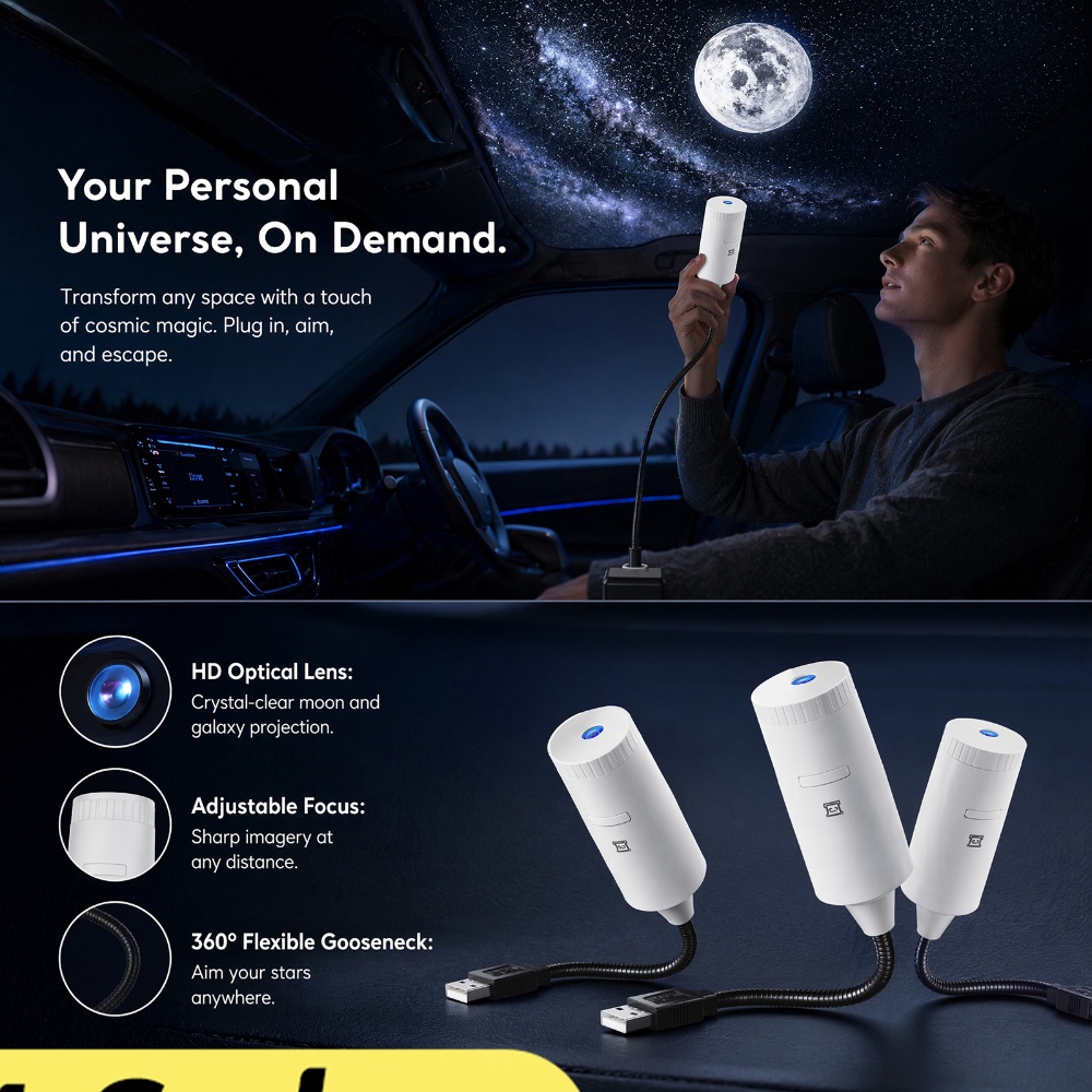 Lighting Decor For Home - Proyektor Bintang Galaksi Mini Dua Dalam
