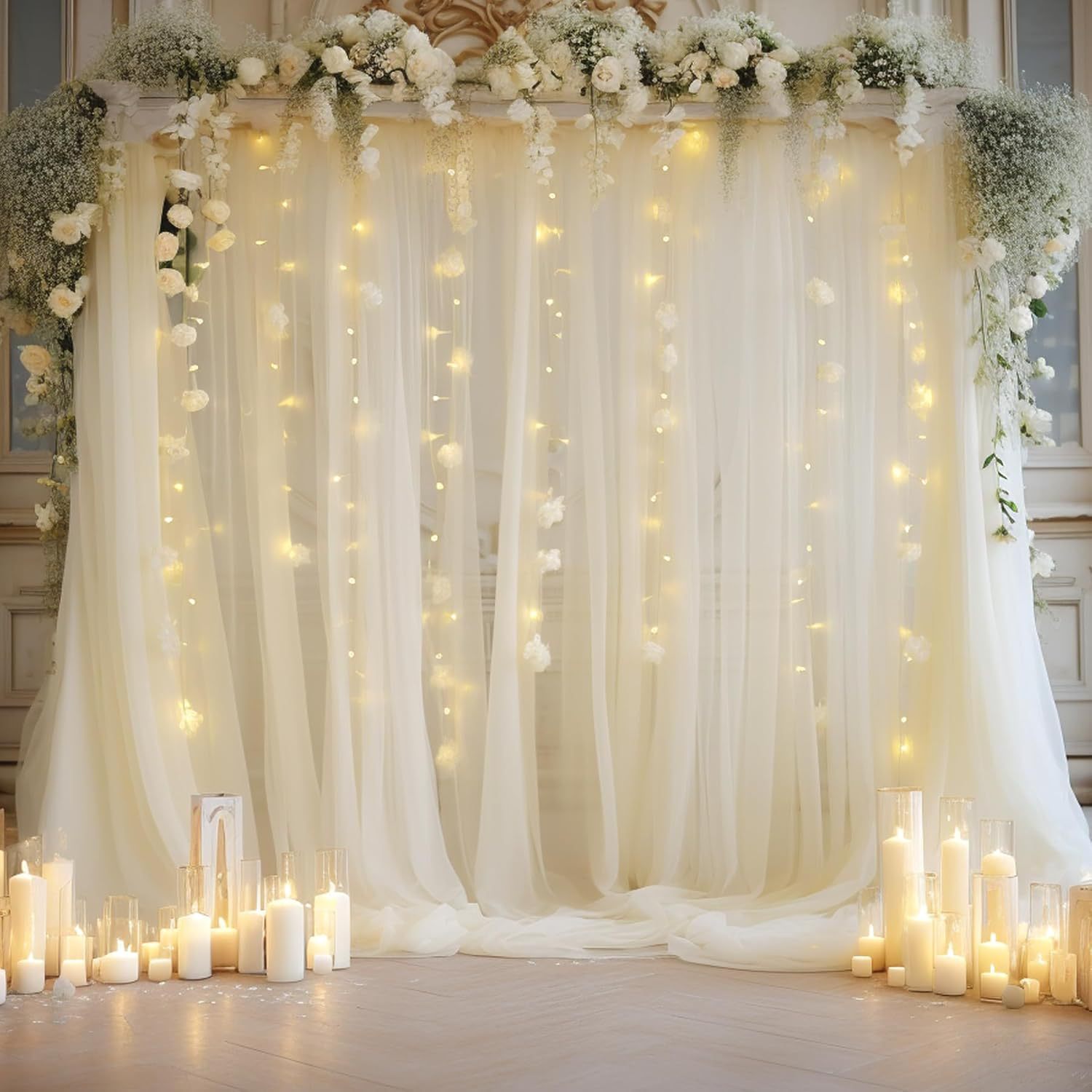 Lighting Decor Photos - 1 Pak Set Latar Belakang Tulle