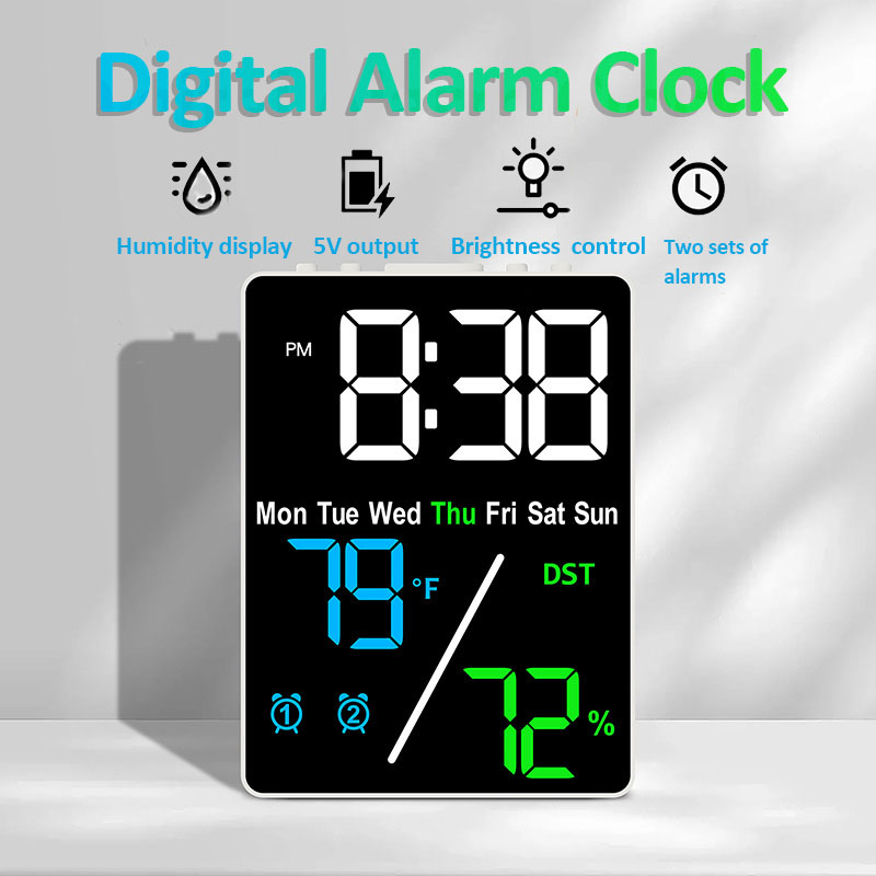 Home Lighting And Decor - Jam Alarm Digital multifungsi, layar besar