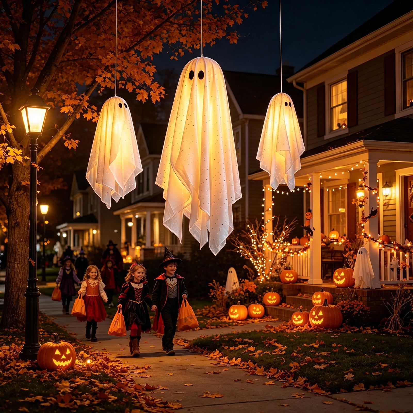 Hantu Halloween Berlampu 3 Bua - Lighting Decor Photos ulasan dan harga