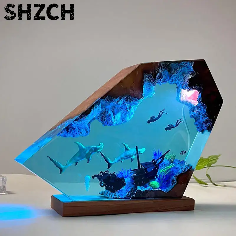 Lampu Patung Resin Dunia Laut  - Lighting World Decor ulasan dan harga