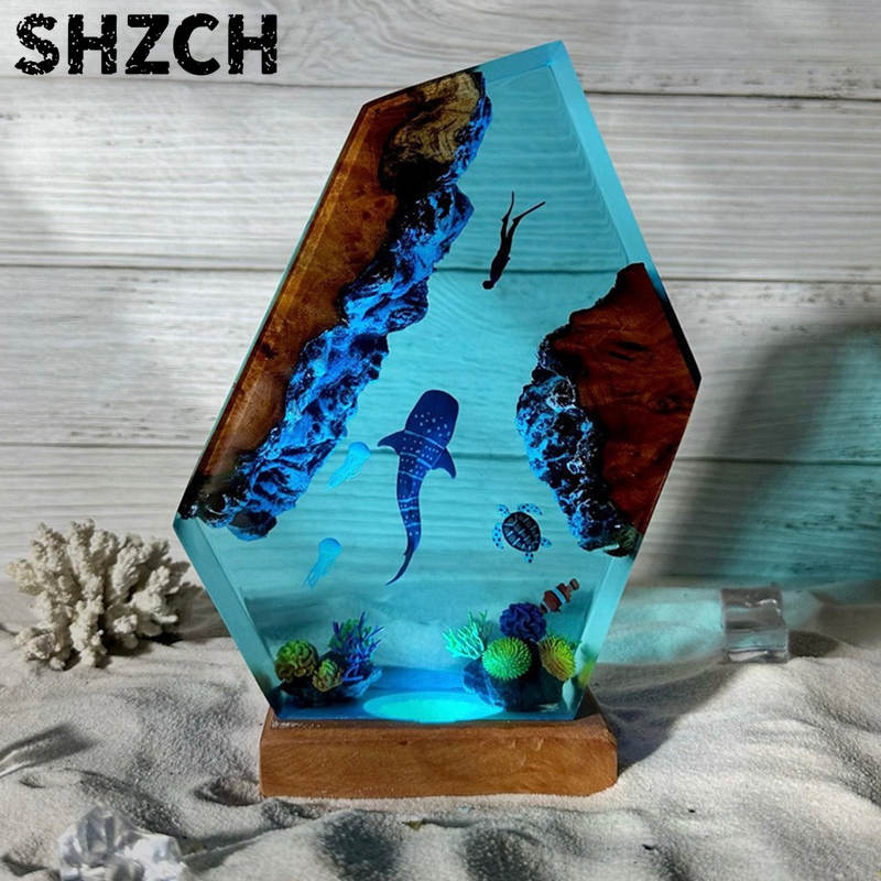 Lampu Patung Resin Dunia Laut  - Lighting World Decor ulasan dan harga