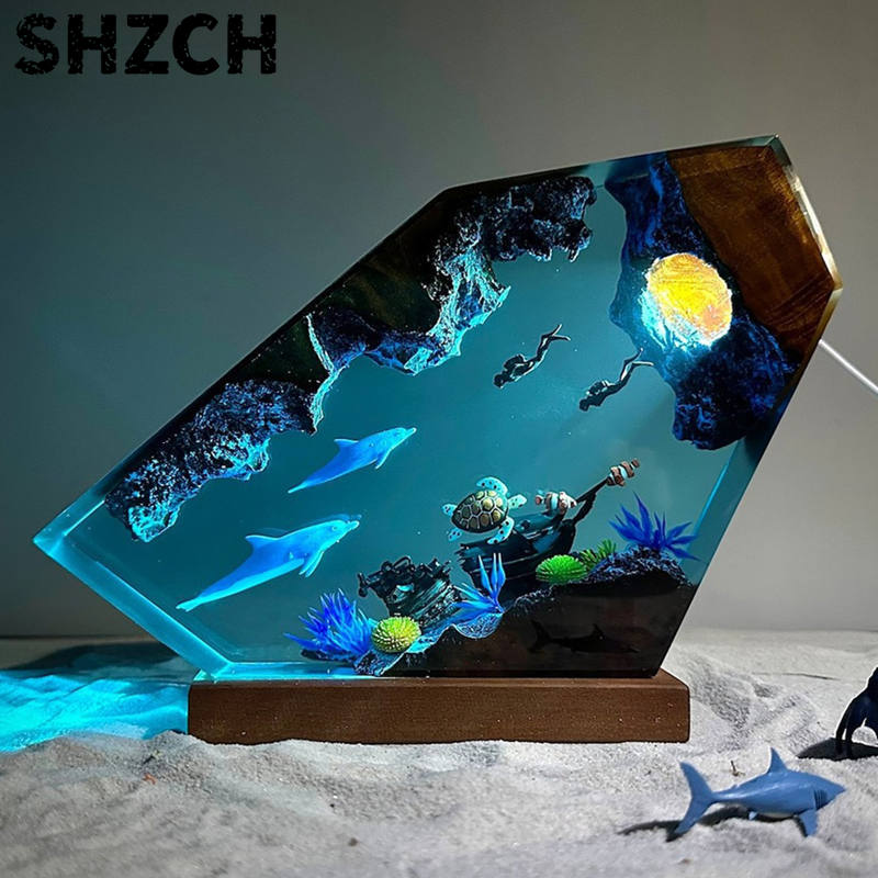 Lampu Patung Resin Dunia Laut  - Lighting World Decor ulasan dan harga