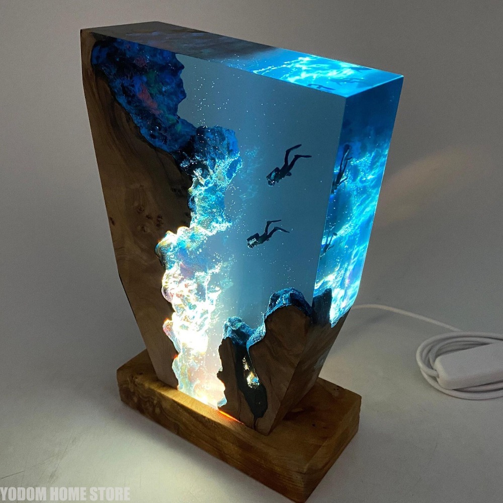 Lampu Meja Resin Organisme Dun - Lighting World Decor ulasan dan harga