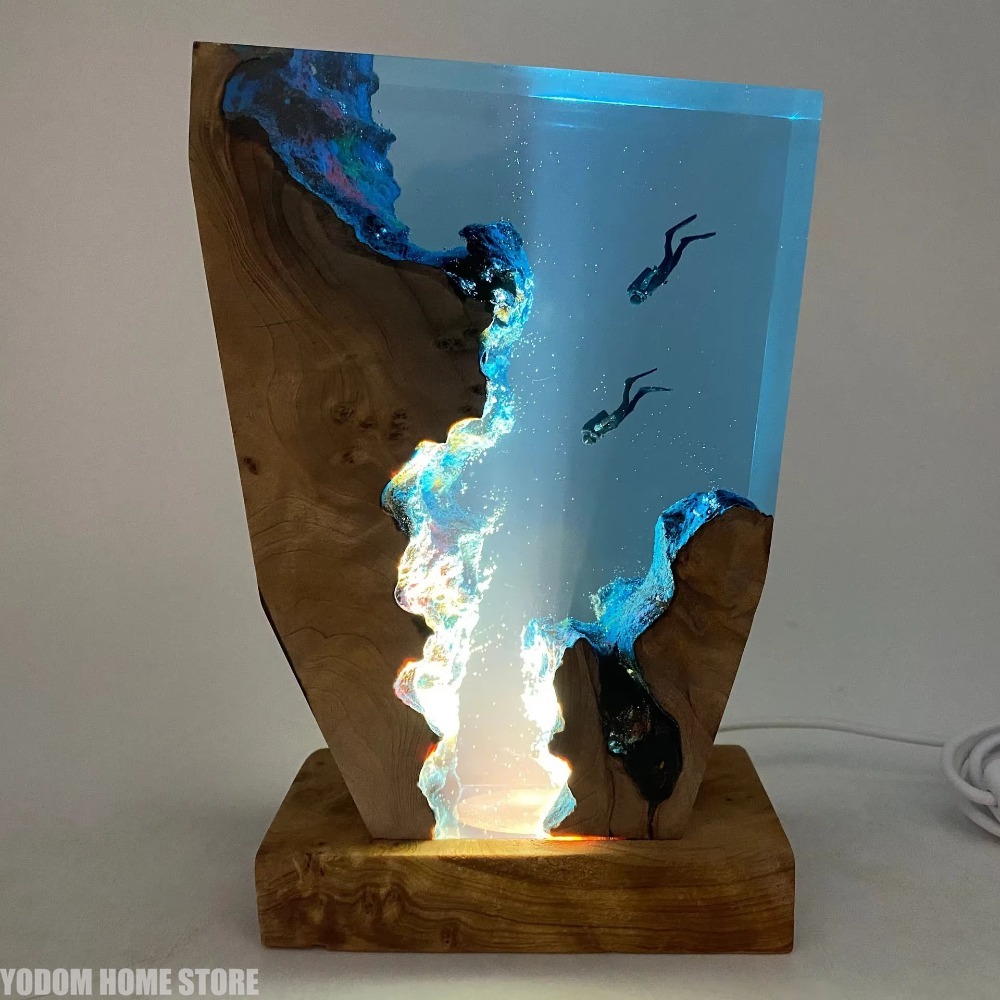 Lampu Meja Resin Organisme Dun - Lighting World Decor ulasan dan harga