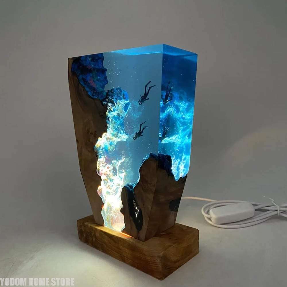 Lampu Meja Resin Organisme Dun - Lighting World Decor ulasan dan harga