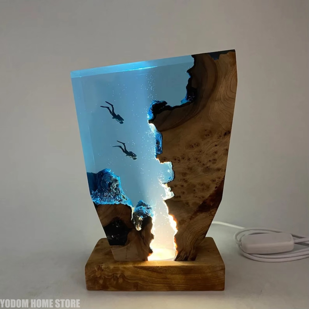 Lampu Meja Resin Organisme Dun - Lighting World Decor ulasan dan harga