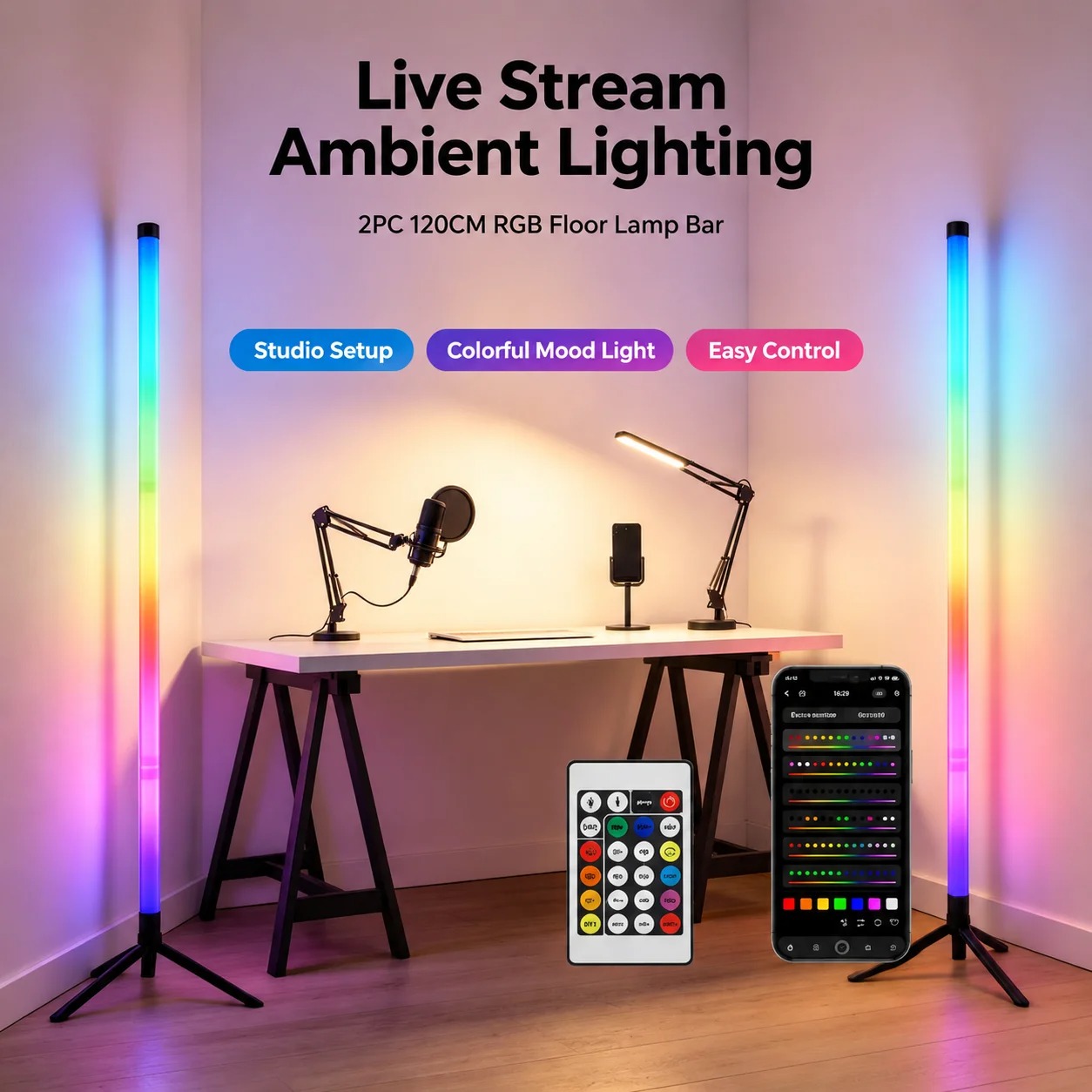 2 Paket Lampu Lantai Sudut LED - Room Lighting Bedroom Decor ulasan dan harga