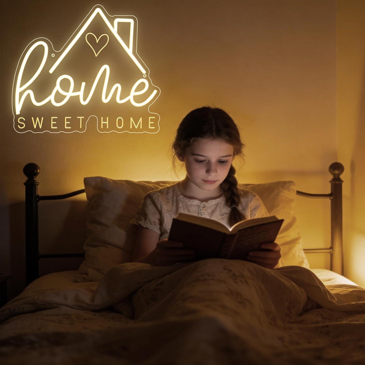 Lampu LED Neon Sweet Home USB  - Room Lighting Bedroom Decor ulasan dan harga