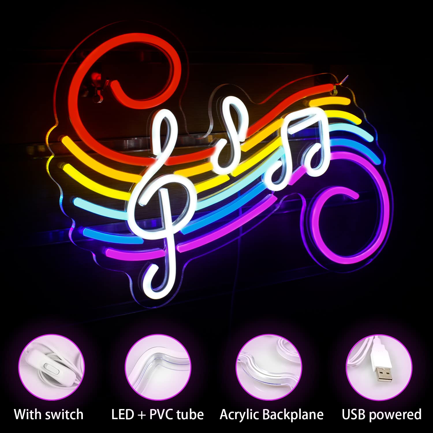Lampu Neon Tanda Not Musik, Da - Lighting Decoration Wedding ulasan dan harga