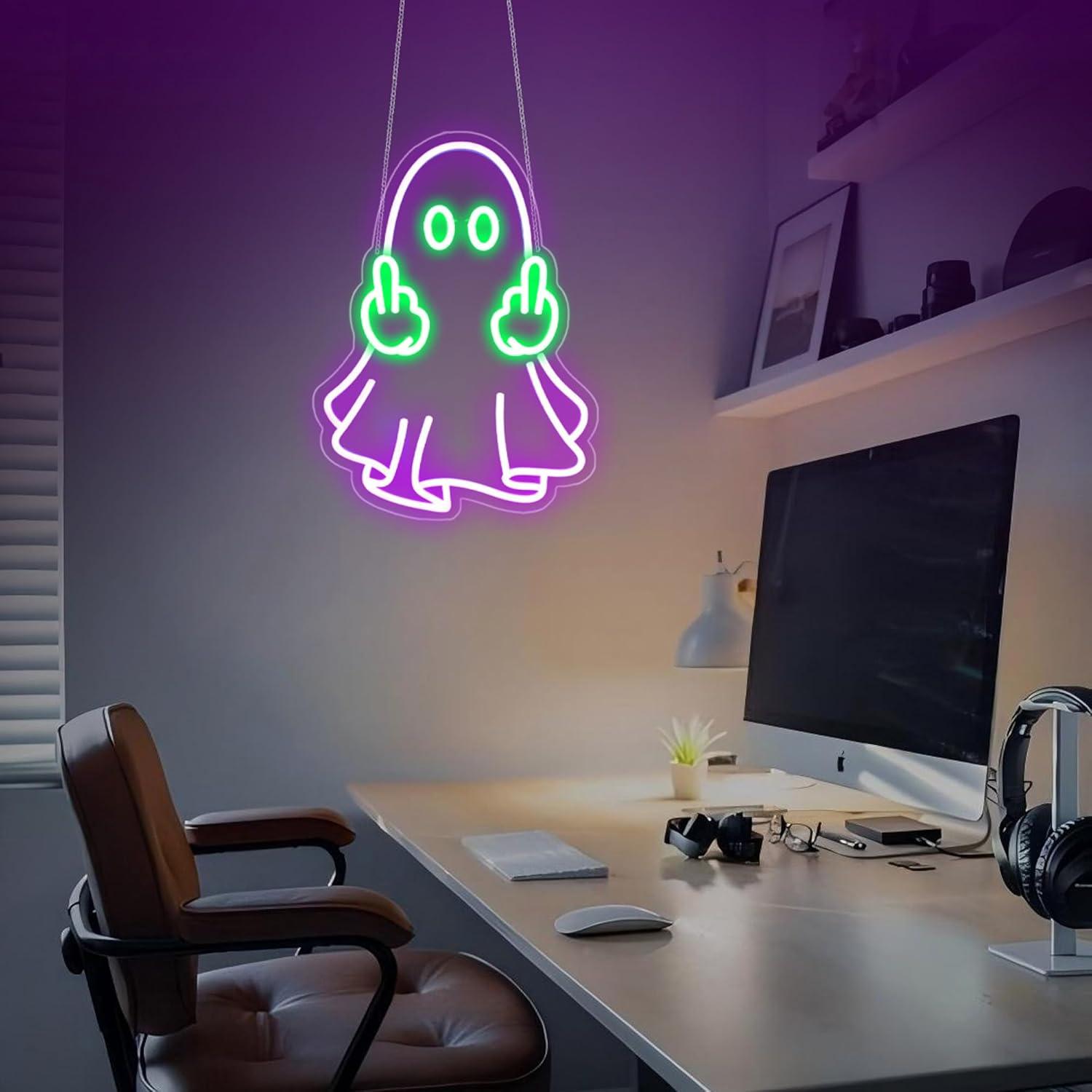Lampu Neon LED USB Ghost Sign, - Room Lighting Bedroom Decor ulasan dan harga