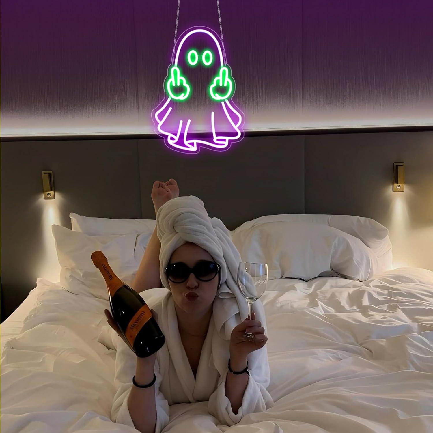 Lampu Neon LED USB Ghost Sign, - Room Lighting Bedroom Decor ulasan dan harga