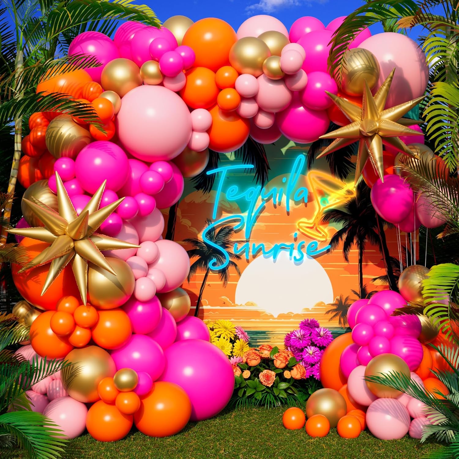123 Buah Kit Lengkungan Balon  - Orange Lighting Decor ulasan dan harga