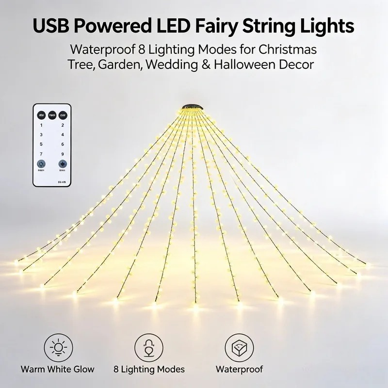 Lampu LED USB Tahan Air, 8 Mod - Lighting Decoration Wedding ulasan dan harga