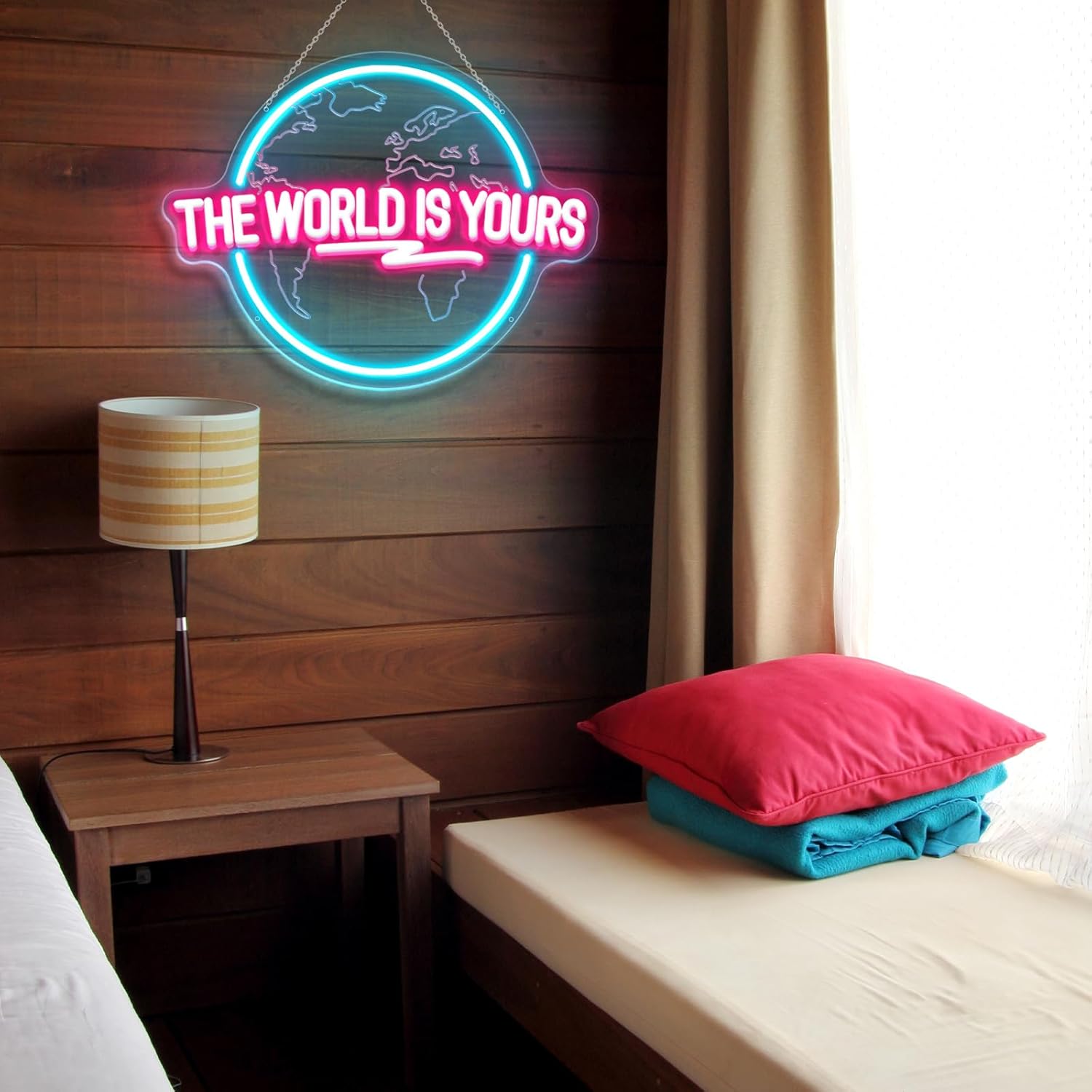 Dunia adalah milik Anda tanda  - Lighting World Decor ulasan dan harga