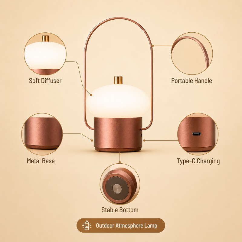 Lampu Meja Jamur Portabel Isi  - Mushroom Table Lamp ulasan dan harga