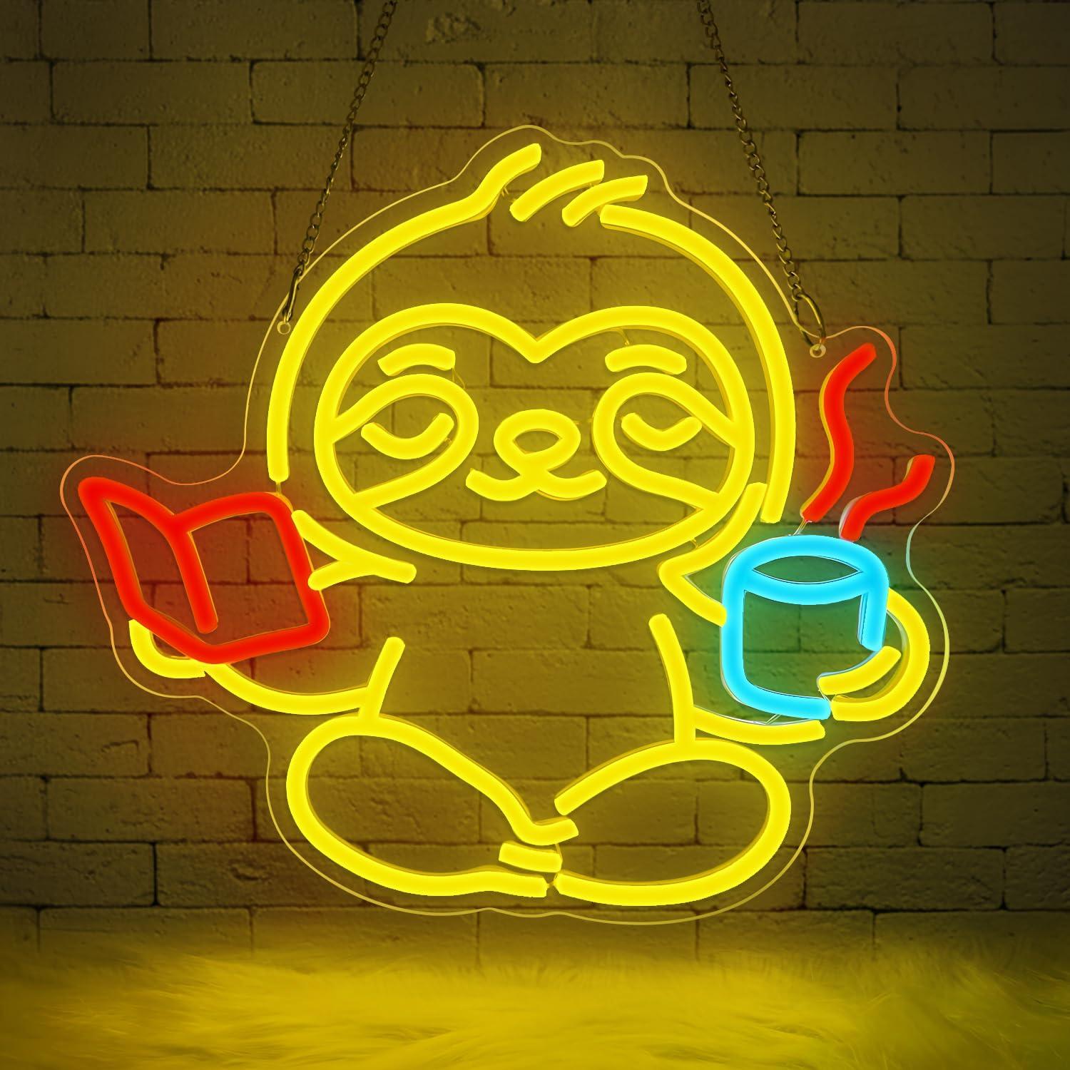 Lampu LED USB Neon Sign Sloth  - Room Lighting Bedroom Decor ulasan dan harga