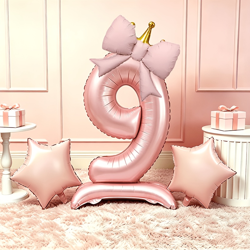 Balon 3D Pink Mewah Ringan 0-9 - Lighting Decor Photos ulasan dan harga