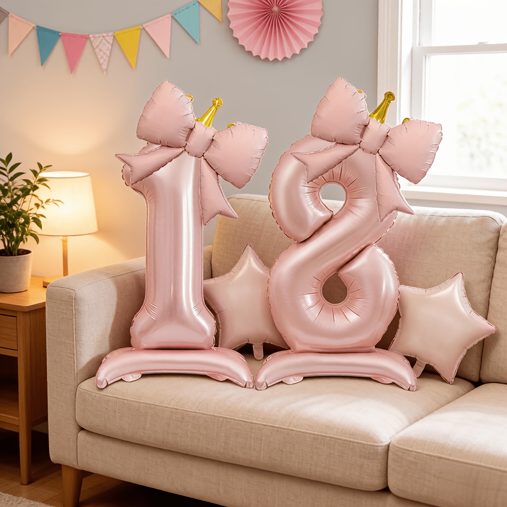 Balon 3D Pink Mewah Ringan 0-9 - Lighting Decor Photos ulasan dan harga