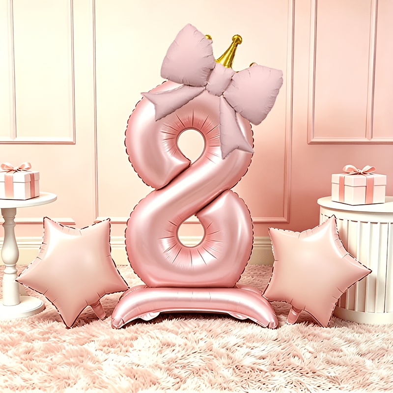 Balon 3D Pink Mewah Ringan 0-9 - Lighting Decor Photos ulasan dan harga