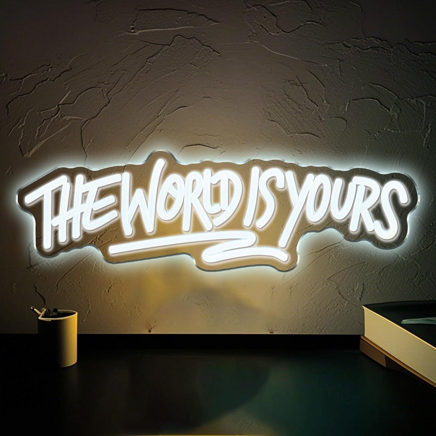 Lampu LED Neon Sign The World  - Lighting World Decor ulasan dan harga
