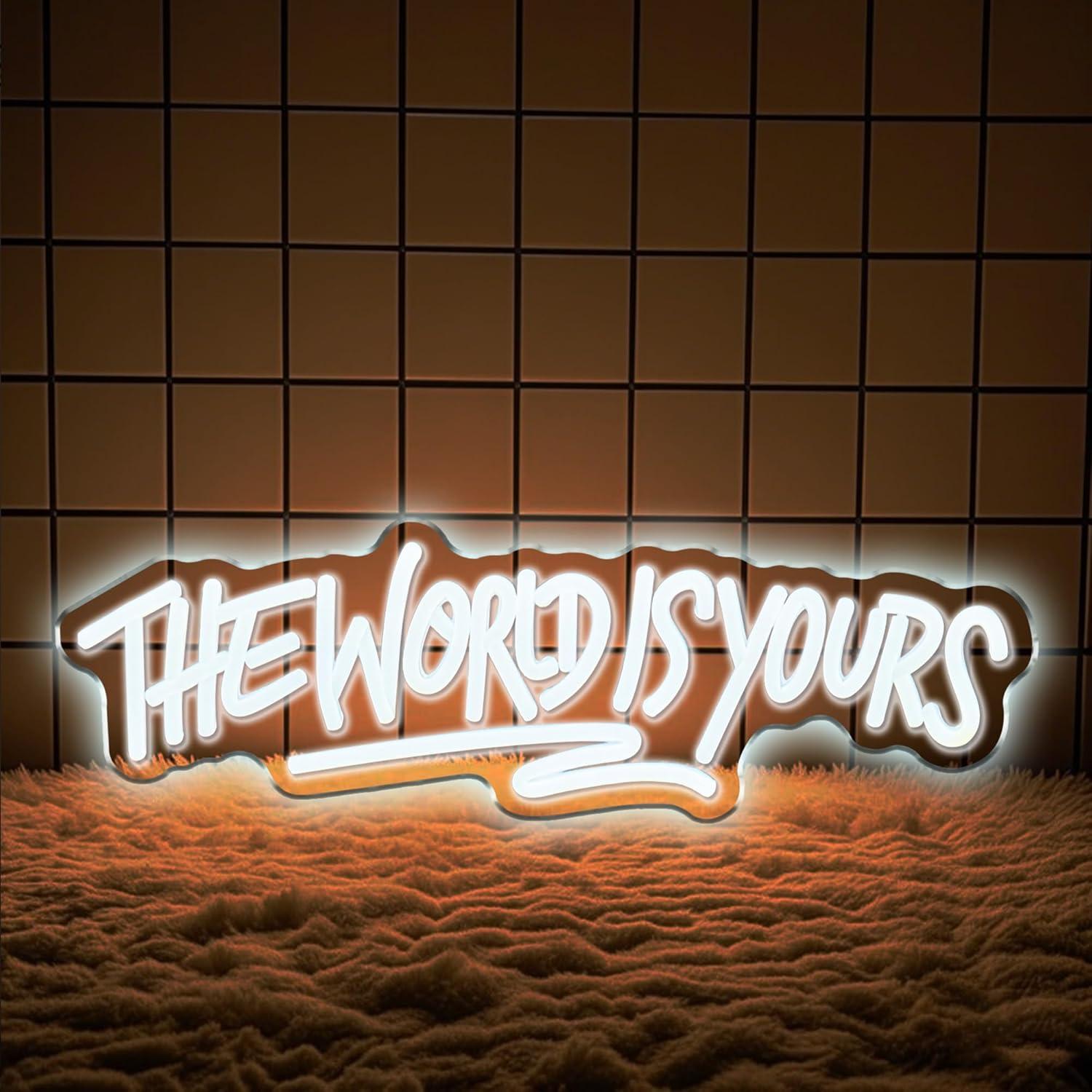 Lampu LED Neon Sign The World  - Lighting World Decor ulasan dan harga