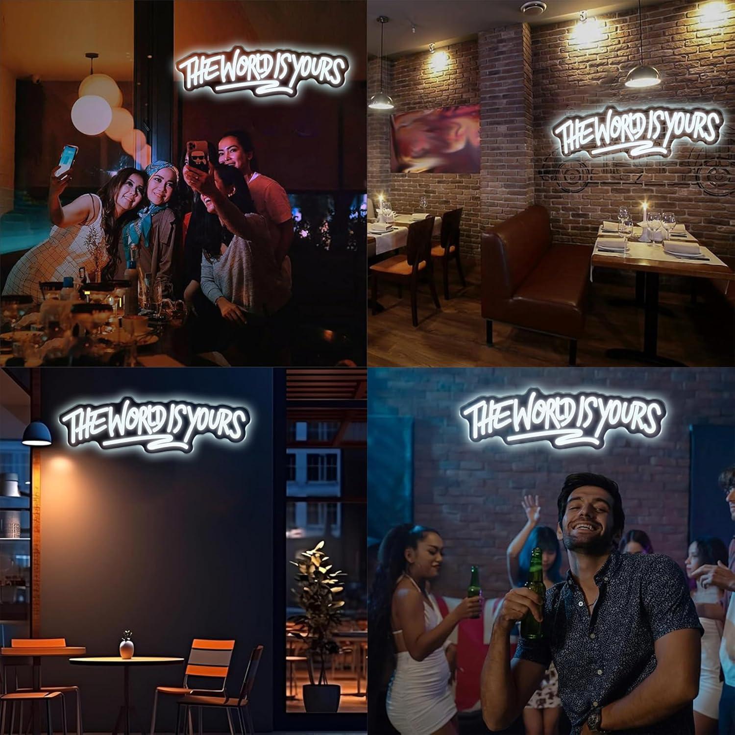 Lampu LED Neon Sign The World  - Lighting World Decor ulasan dan harga