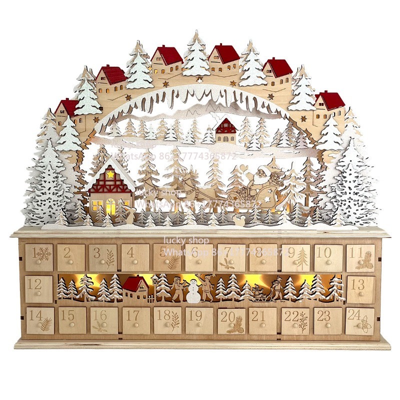 Kalender Natal Kayu dengan Lam - Lighting Decor Woodbridge ulasan dan harga