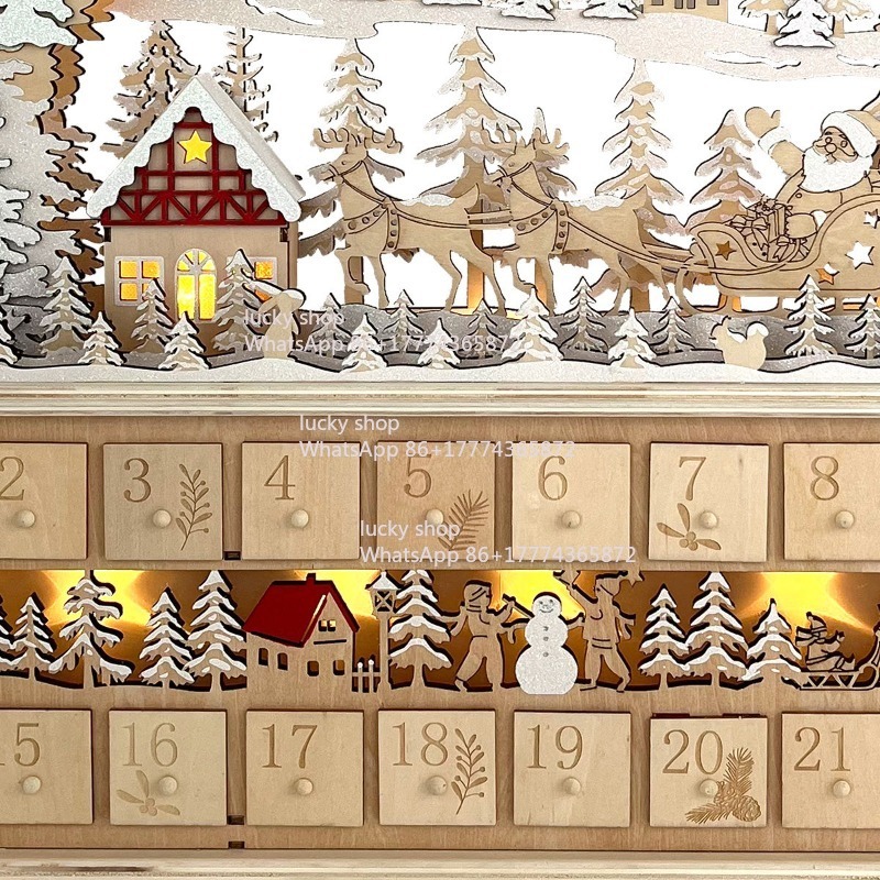 Kalender Natal Kayu dengan Lam - Lighting Decor Woodbridge ulasan dan harga