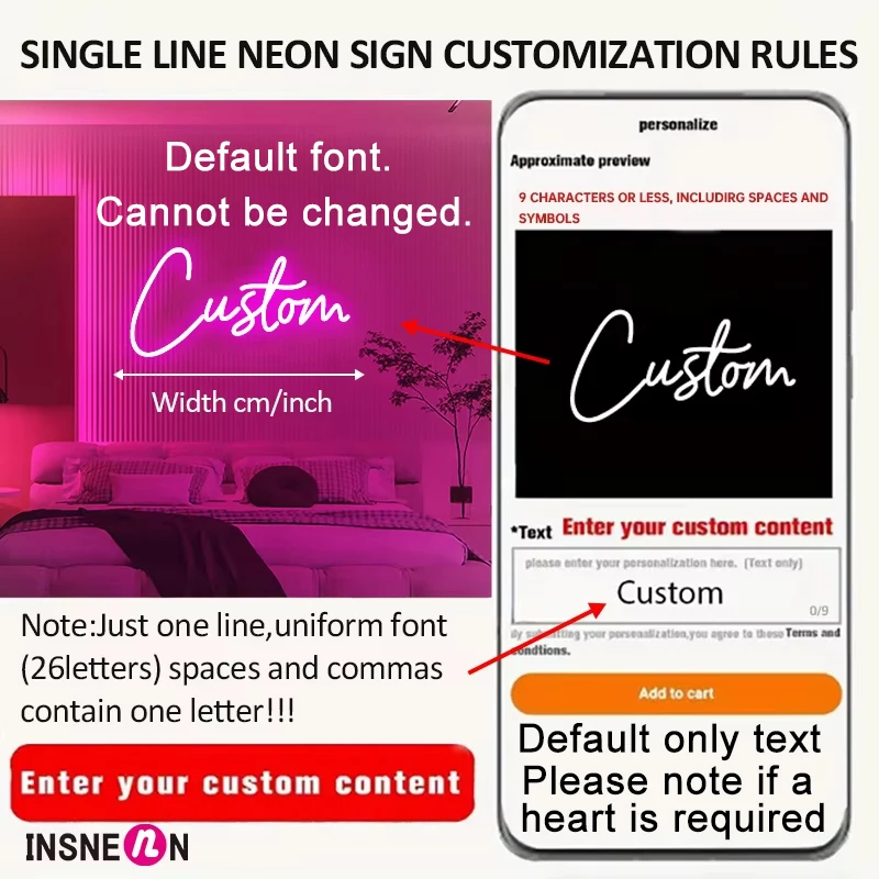 Tanda Neon Nama Kustom-Lampu L - Lighting Decor Ideas ulasan dan harga