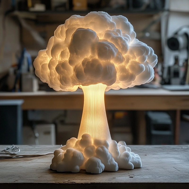 Lampu Meja Resin Bentuk Awan J - Mushroom Table Lamp ulasan dan harga