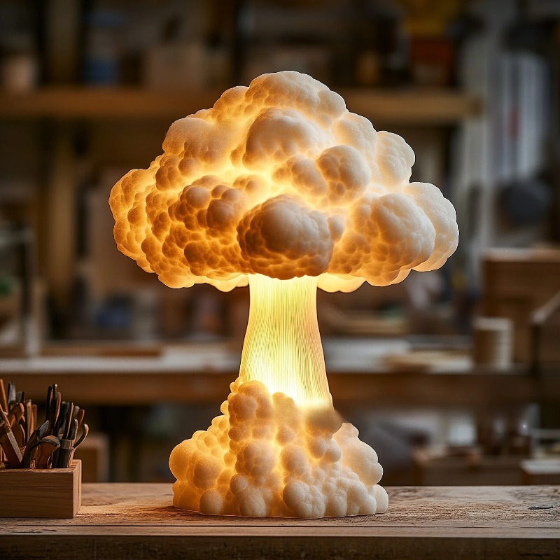 Lampu Meja Resin Bentuk Awan J - Mushroom Table Lamp ulasan dan harga