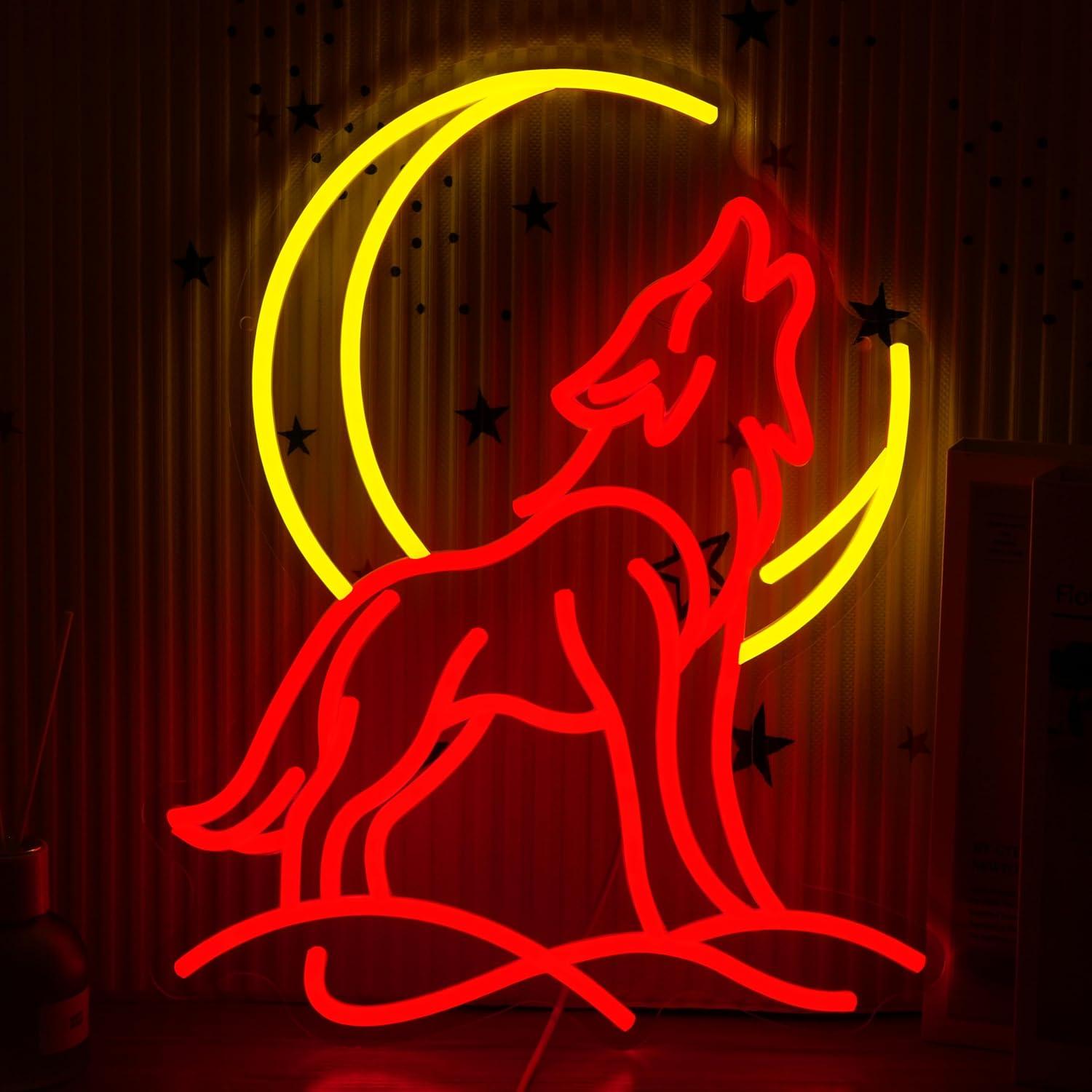 Lampu Neon Serigala Berjeritan - Room Lighting Bedroom Decor ulasan dan harga